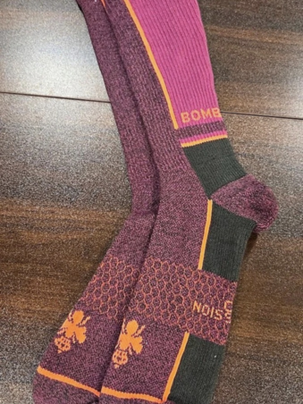 Bombas Compression 20-30 mmHg Socks Athletic Socks Purple & Orange L